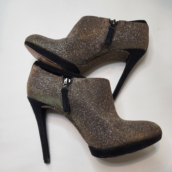 B Brian Atwood Fruitera ankle booties sparkly fabric ankle strap size 6.5 - Picture 5 of 12